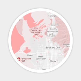 Salt lake city pink map Magnet